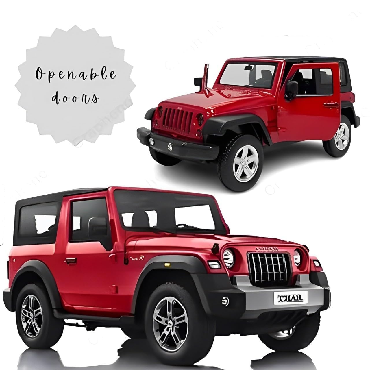 GRAPHENE 1:32 Scale DieCast Metal Pull-Back Action Openable Doors 4x4 Thar/Jeep Premium Car Toy for Kids Realistic Miniature Model Gift 2+yrs Girls Boys Available