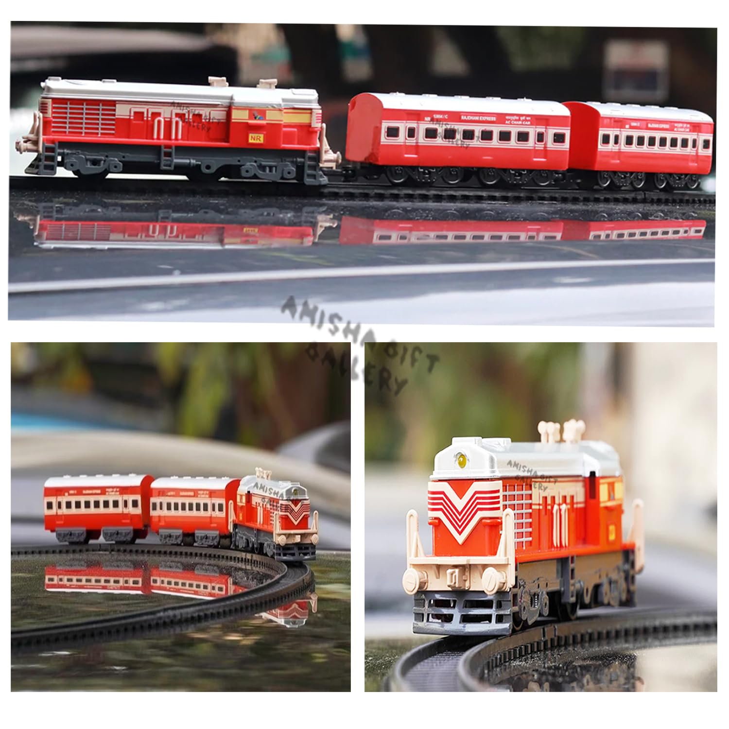 Amisha Gift Gallery Indian Passenger Toy Train Set | Battery Operated Train Railway Tracks for Kids | Toys for Kids 3+ Years Small Passenger Train Assorted Colour (Battery Not Added)