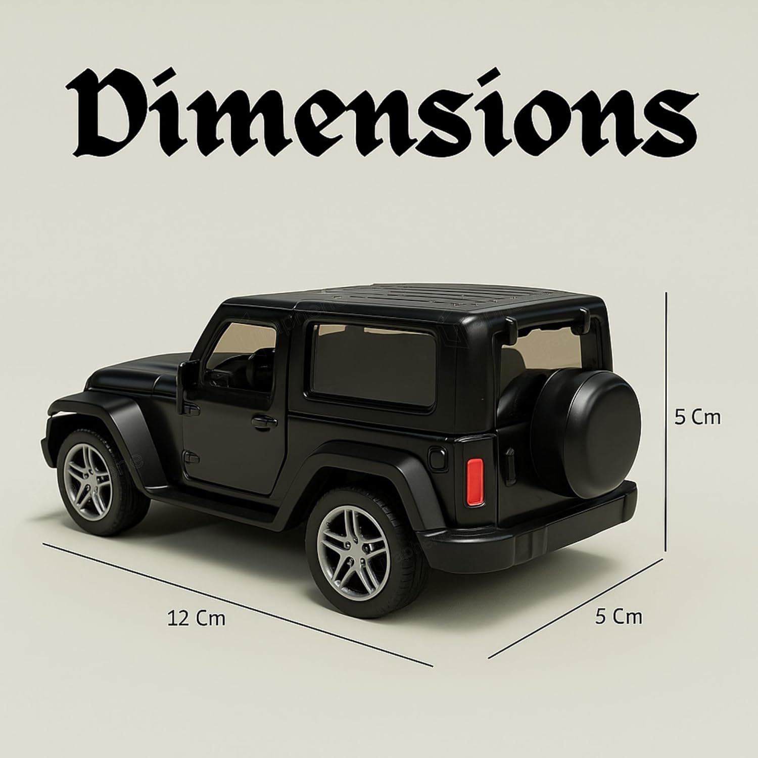 GRAPHENE 1:32 Scale DieCast Metal Pull-Back Action Openable Doors 4x4 Thar/Jeep Premium Car Toy for Kids Realistic Miniature Model Gift 2+yrs Girls Boys Available